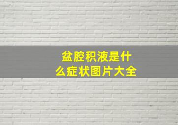 盆腔积液是什么症状图片大全