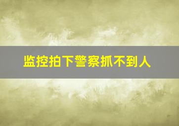 监控拍下警察抓不到人