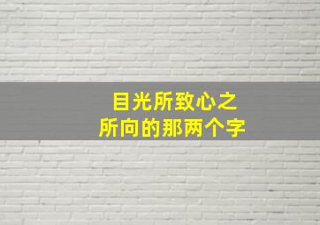 目光所致心之所向的那两个字