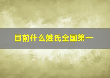 目前什么姓氏全国第一