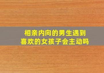 相亲内向的男生遇到喜欢的女孩子会主动吗