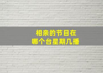 相亲的节目在哪个台星期几播