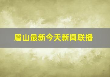 眉山最新今天新闻联播