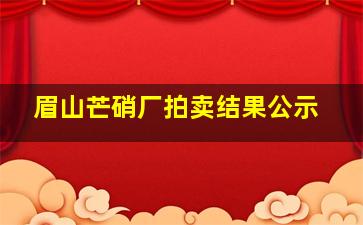 眉山芒硝厂拍卖结果公示