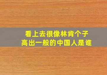 看上去很像林肯个子高出一般的中国人是谁