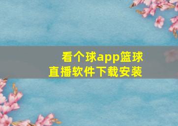 看个球app篮球直播软件下载安装