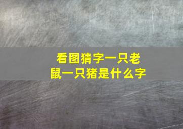 看图猜字一只老鼠一只猪是什么字