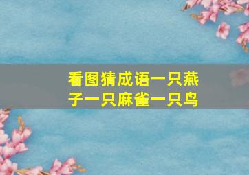 看图猜成语一只燕子一只麻雀一只鸟