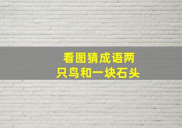 看图猜成语两只鸟和一块石头