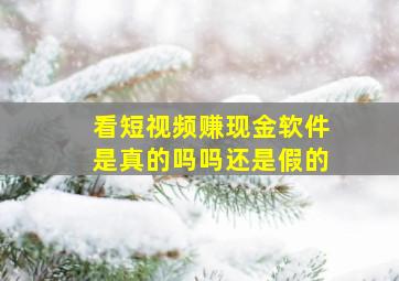 看短视频赚现金软件是真的吗吗还是假的