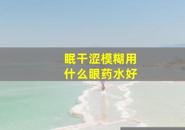 眠干涩模糊用什么眼药水好