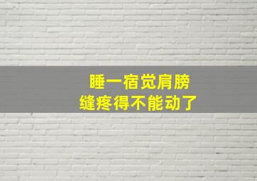 睡一宿觉肩膀缝疼得不能动了