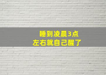 睡到凌晨3点左右就自己醒了