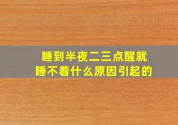 睡到半夜二三点醒就睡不着什么原因引起的