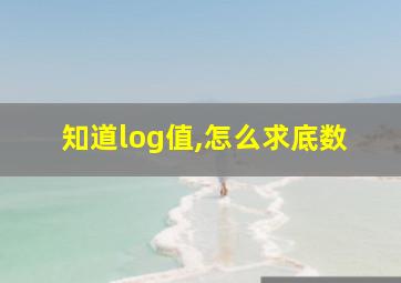 知道log值,怎么求底数