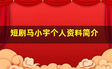 短剧马小宇个人资料简介