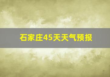 石家庄45天天气预报