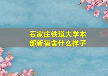 石家庄铁道大学本部新宿舍什么样子