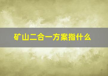 矿山二合一方案指什么