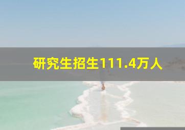 研究生招生111.4万人