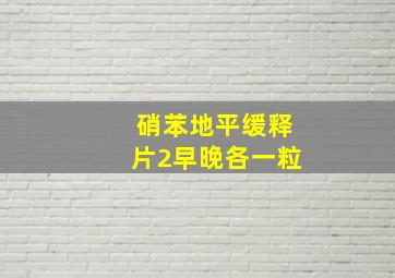 硝苯地平缓释片2早晚各一粒