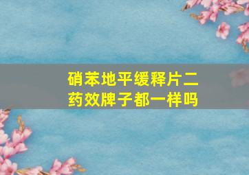 硝苯地平缓释片二药效牌子都一样吗