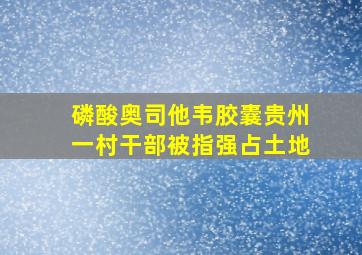 磷酸奥司他韦胶囊贵州一村干部被指强占土地