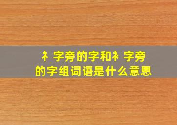 礻字旁的字和衤字旁的字组词语是什么意思