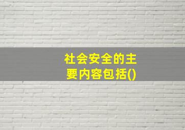 社会安全的主要内容包括()