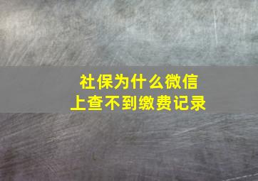 社保为什么微信上查不到缴费记录