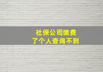 社保公司缴费了个人查询不到