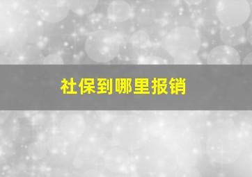 社保到哪里报销