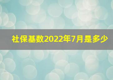 社保基数2022年7月是多少