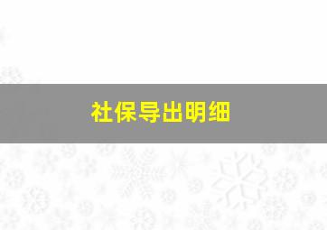 社保导出明细