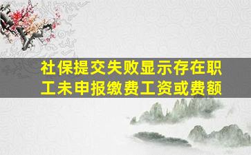 社保提交失败显示存在职工未申报缴费工资或费额