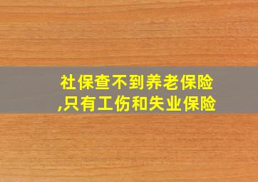 社保查不到养老保险,只有工伤和失业保险