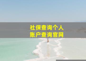 社保查询个人账户查询官网