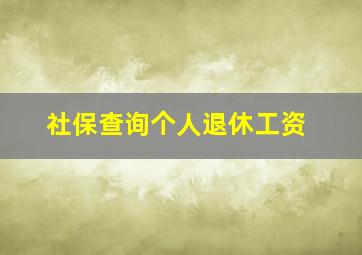 社保查询个人退休工资