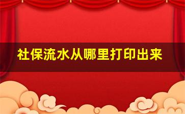 社保流水从哪里打印出来