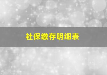 社保缴存明细表