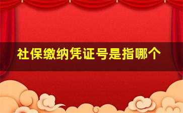 社保缴纳凭证号是指哪个