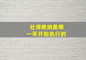 社保缴纳是哪一年开始执行的