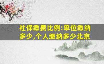 社保缴费比例:单位缴纳多少,个人缴纳多少北京