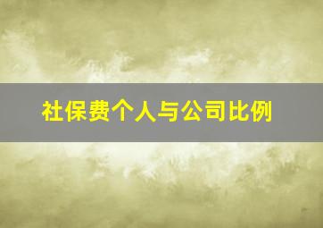 社保费个人与公司比例