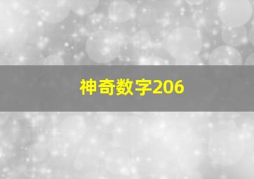 神奇数字206