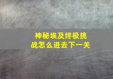 神秘埃及终极挑战怎么进去下一关