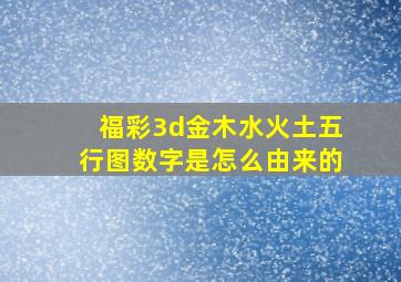 福彩3d金木水火土五行图数字是怎么由来的