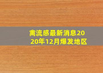 禽流感最新消息2020年12月爆发地区