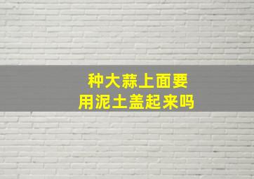 种大蒜上面要用泥土盖起来吗