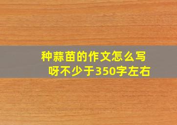 种蒜苗的作文怎么写呀不少于350字左右